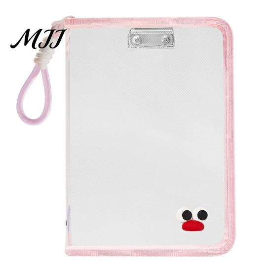 Dustproof File Protection Sleeve Clear Expanding Folder, with Hand Strap, Macaron Color Lightweight Student Test Paper Holder Waterproof Plastic
