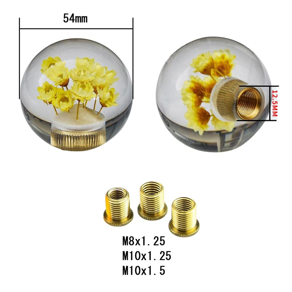 JINGLING Underwater Flower Shift Knob Gear Knob Crystal Universal Ball Shape AT MT Car