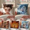 Chinese-Style Cartoon Art Film N-Ne Zha Pillow Case Pattern Printed Pillowcase For Living Room Sofa Cushion Cover
