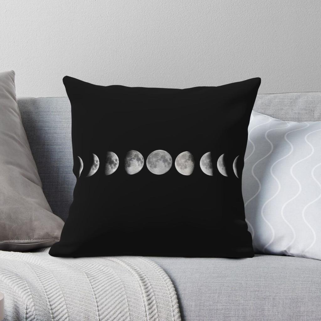 Moon Phases Square Pillowcase Polyester Linen Velvet Pattern Zip Decorative Pillow Case Sofa Seater Cushion Cover