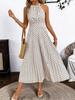 European and American Women's Clothing Spring and Summer Fashion Printing Polka Dot Round Neck Long Dress Women's Dress