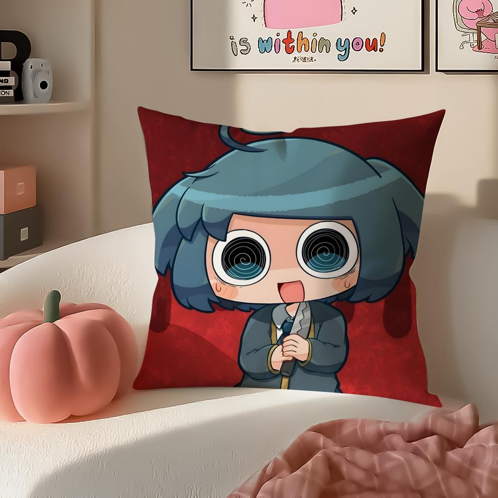 Cute Quirky Vocaloid Japanese PPepoyo Cushion Cover Pillowcase Short Plush Invisible Zipper Room Sofa Cushion Cover