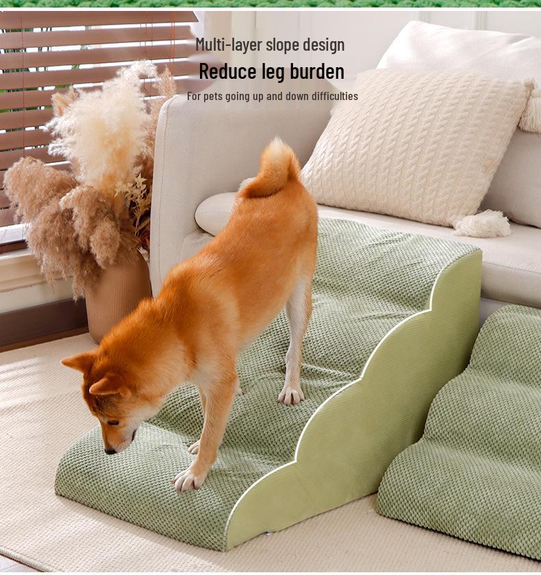 Removable Non-slip Pet Stairs: Washable Dog Ramp & Auxiliary Steps for Beds
