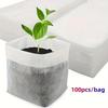 100pcs Non-Woven Seedling Bags, 12x10cm Plant Nursery Pouches. For Seed Starting & Transplanting In Home Garden & Agriculture.