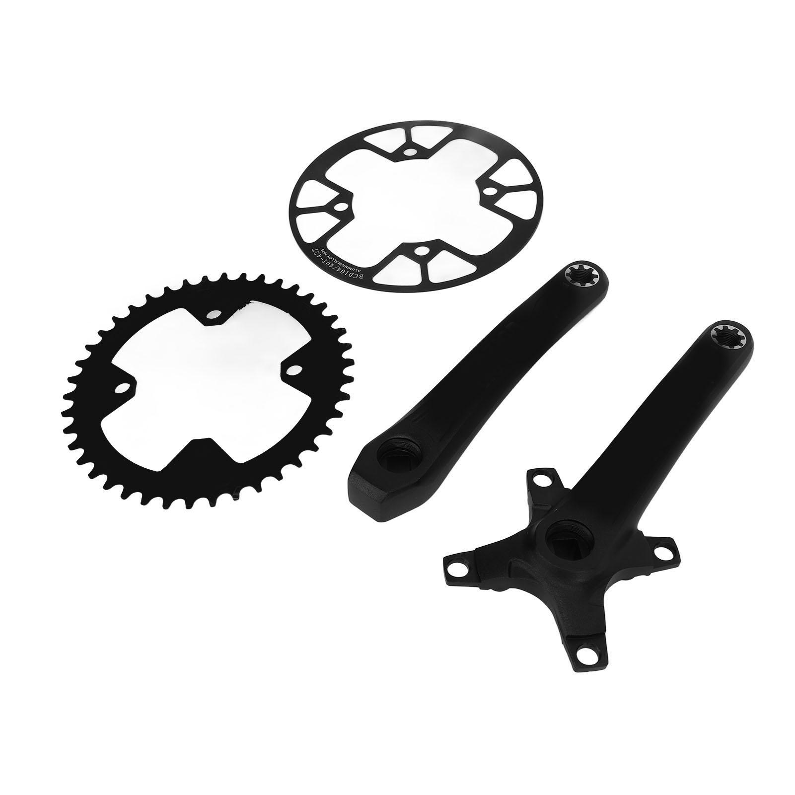 170mm Bike Crank Arm Set 104BCD with 42T Narrow Wide Chainring 40‑42T Guard Disc for Road Mountain Bike