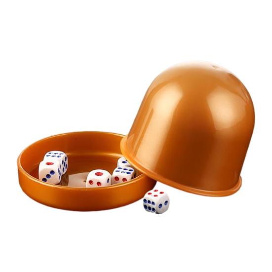 1 Set Würfelbecher mit Basis 6 Dot Dice Heavy Duty Manual Shaker
