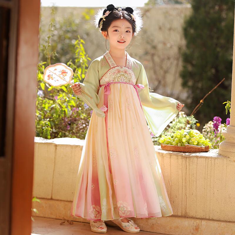 Anneyol Girls' Summer Chinese Style Hanfu Princess Dress