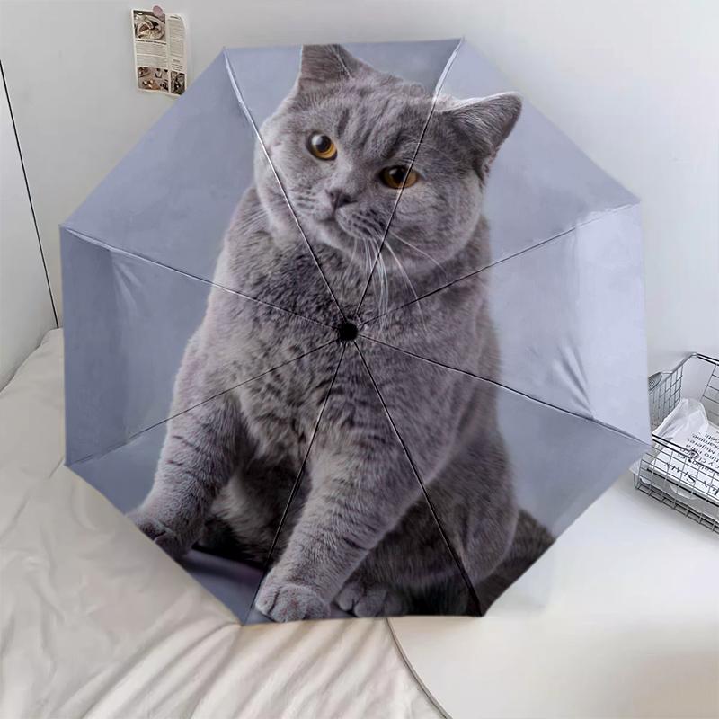 1PC cute cat pet Umbrella Portable Folding Umbrella Iron Frame Hole Bone Structure Outdoor Home Umbrella A2