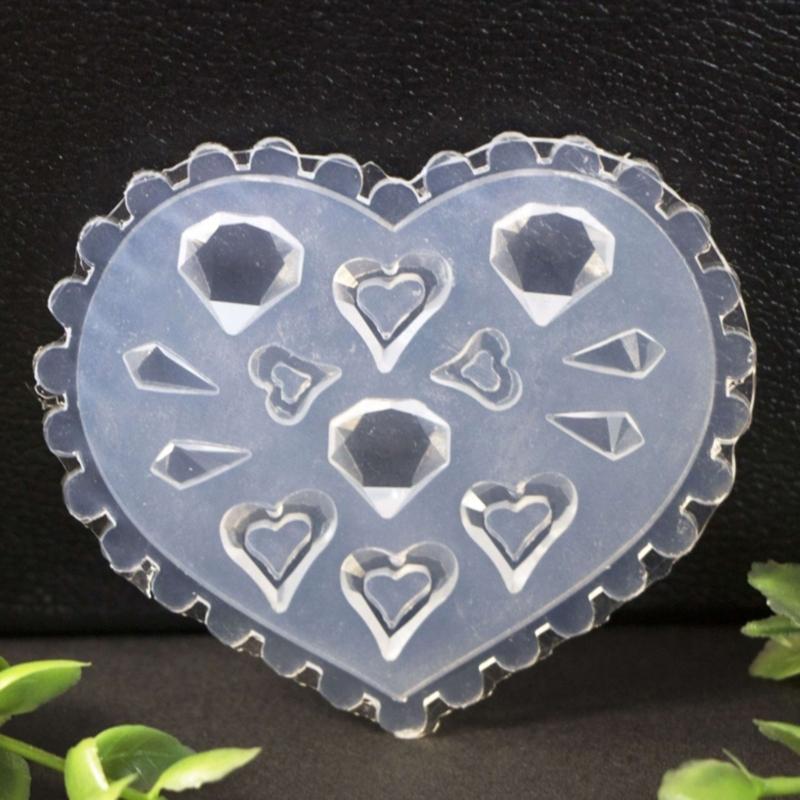 Set of 10 Silicone Nail Art Mold Embossing Patterns Nail Mould Decorations Jewelry Making Tool Handmade Ornament Molds