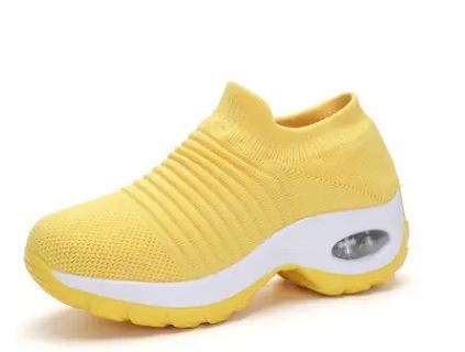 Casual socks shoes women's air cushion flying knitting sports shoes platform mother shoes dance overalls women's shoes