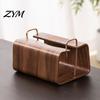 Sturdy Storage Box Wooden Tissue Holder, Rectangular Decorative Paper Napkin Dispenser, Compact Dispenser Organizer, for Office Desk Home Decor