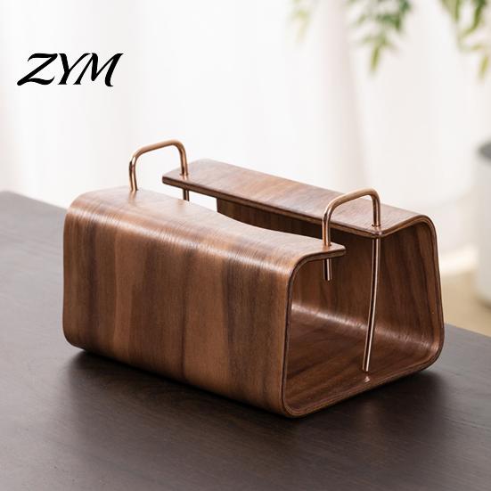 Sturdy Storage Box Wooden Tissue Holder, Rectangular Decorative Paper Napkin Dispenser, Compact Dispenser Organizer, for Office Desk Home Decor