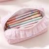 Ruffle Lace Design Pen Bag Large Capacity Stationery Organizer Makeup Storage Pouch  Student Use