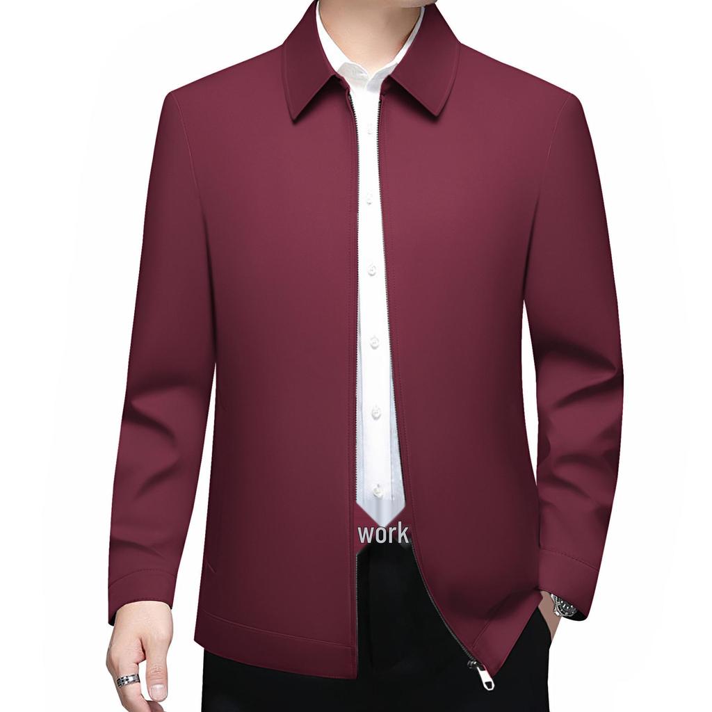 Trendy Executive Spring/Autumn Jacket for Middle-Aged Men - Business Casual Lapel Coat 2026