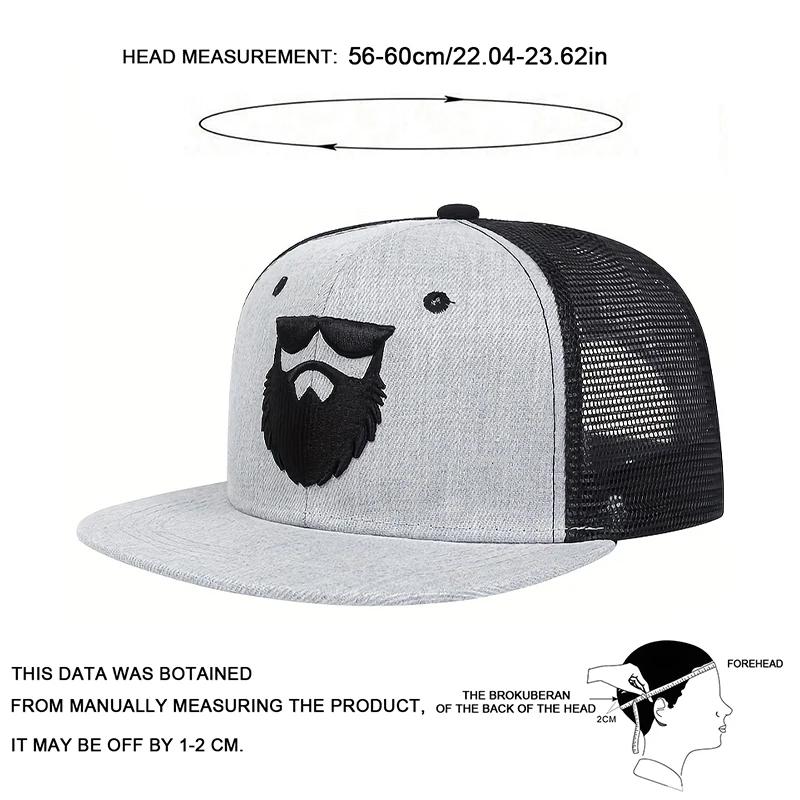 Fashion Men Baseball Mesh Cap Summer Outdoor Breathable Sun Hat Hip Hop Snapback Hats Beard Old Men Embroidery Trucker Caps