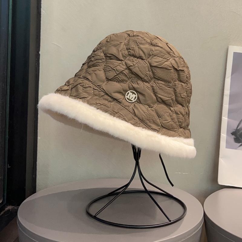 

Новая осенне-зимняя утолщенная теплая стеганая плюшевая панама, подчеркивающая маленькое лицо, литературная стандартная шляпа-ведро M adult (55-58cm)