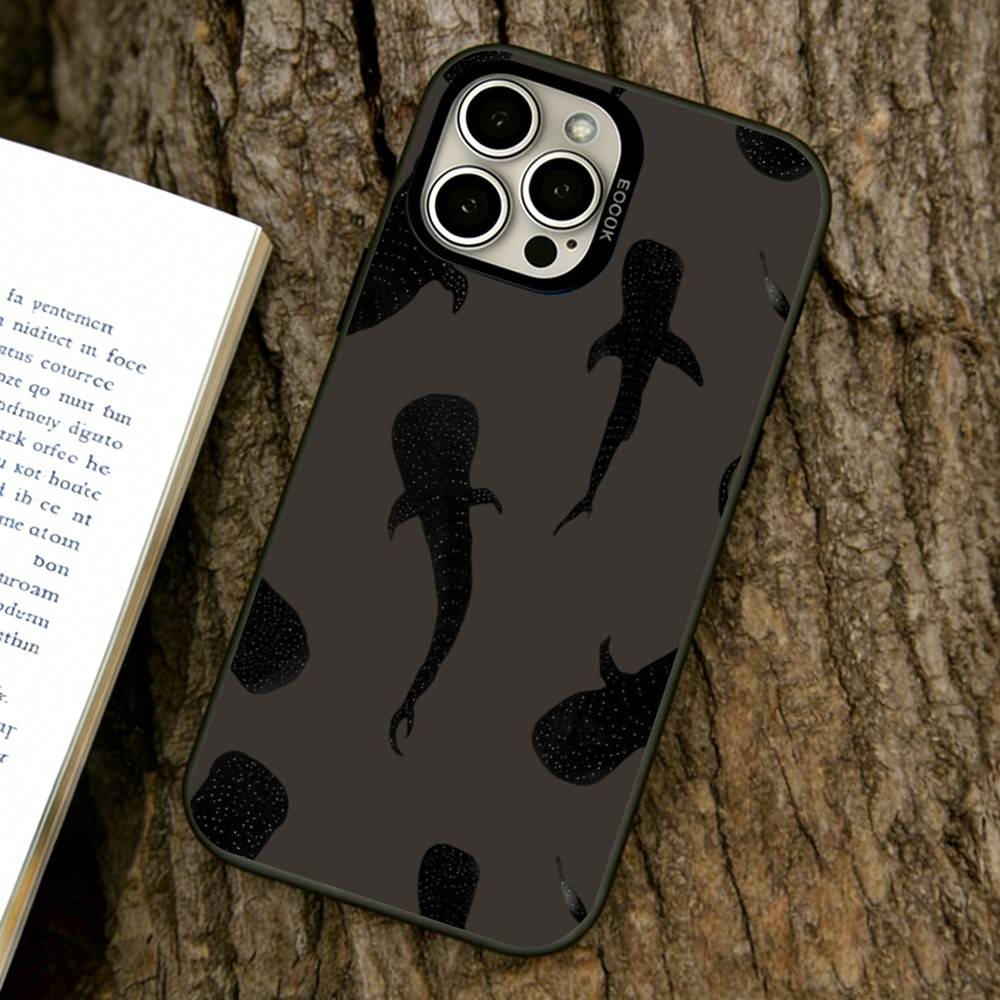 Whale Pattern Phone Case For iPhone 17,16,15,14,13,12,11 Plus,Pro Max,XS,Colorful Silver Black Cover