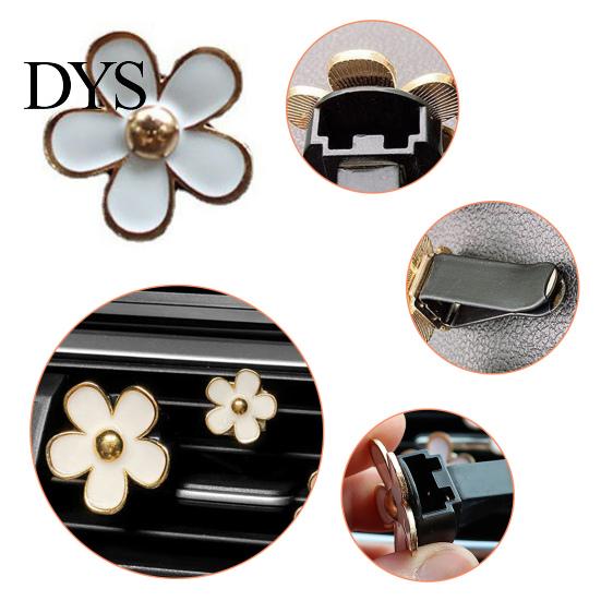 Car Aromatherapy Clip 4Pcs Flower Air Freshener Vent Mount Long Lasting Fragrance Alloy Outlet Odor Removal Type Automotive Diffuser Accessories