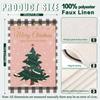 Merry Christmas Hanging Flags Garden Flag Banner Santa Claus Double-sided Printing Faux Linen Flags Home Garden Decoration