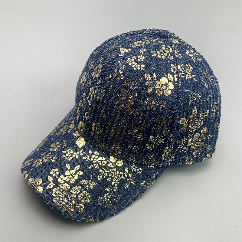 Hip Hop Kpop Flower Ladies Baseball Cap Cotton Guochao Street Reflective Versatile Sports Breathable Sun Hat