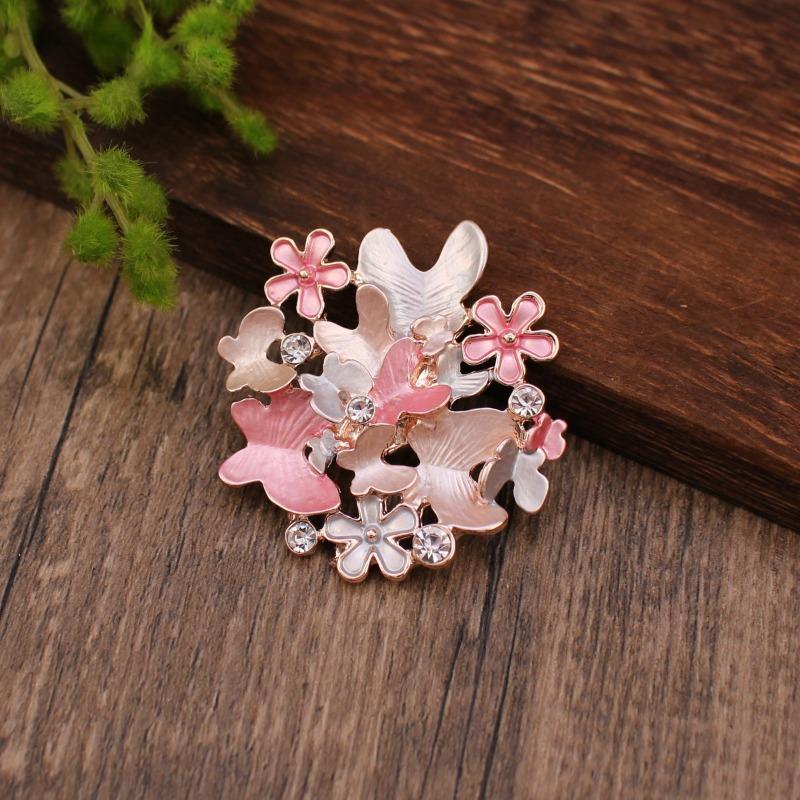 Heiß verkaufende emailierte geometrische Blume magnetische Brosche, modische kreative Blumenbrosche für Damen