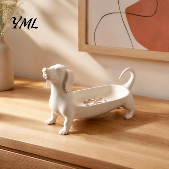 PLA Material Storage Box Dachshund Jewelry Tray, Decorative Organizer for Rings Earrings And Keys, Office Desk Stationery Holder Cute Resin
