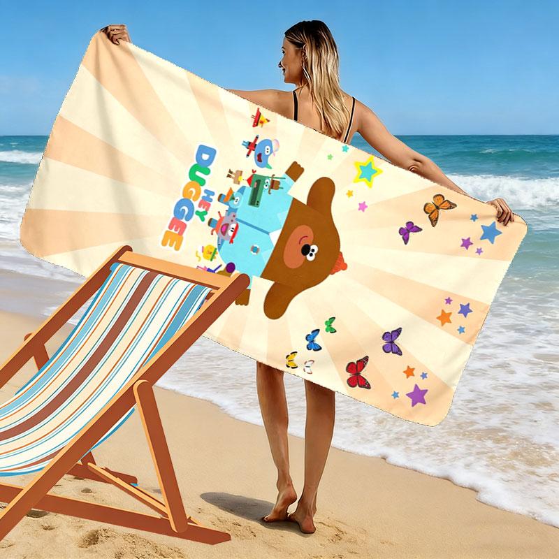 Hey Duggee Print Beach Towel, Large Soft Quick Dry Towel for Beach Camping Swimming