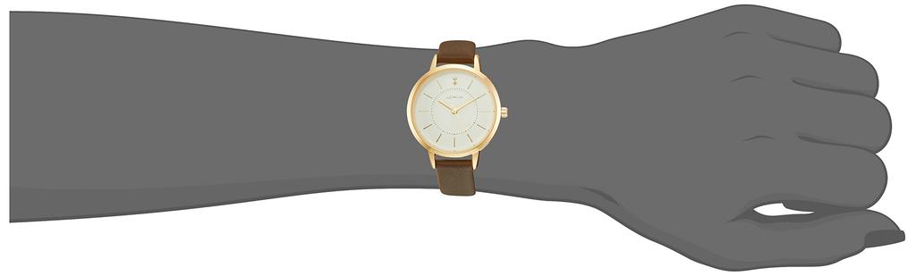 [Fieldwork] Watch Analog Simple Gold Leather Strap JN001-5 Women's Brown