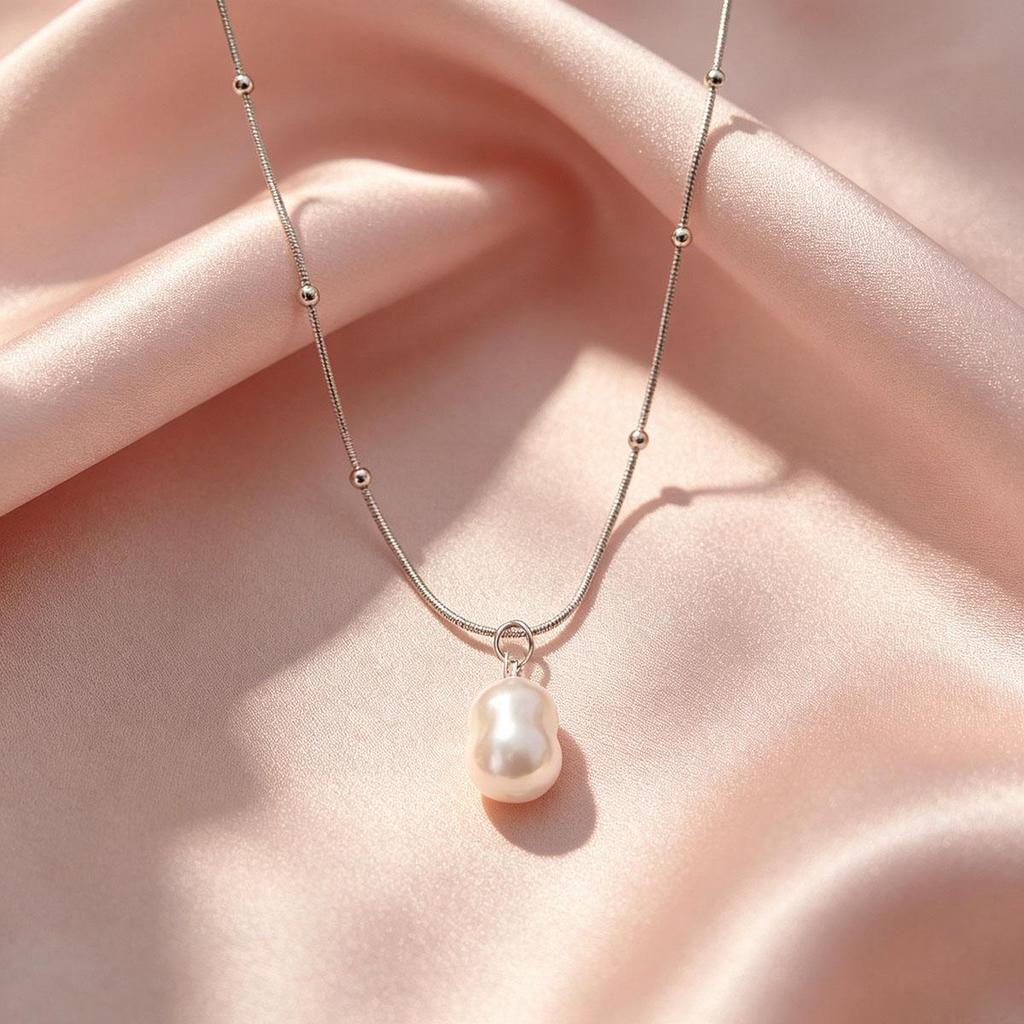 Minimalist Baroque Imitation Pearl Pendant Necklace for Women, Elegant Daily Wear Collarbone Chain, Fashionable Versatile Neck Chain
