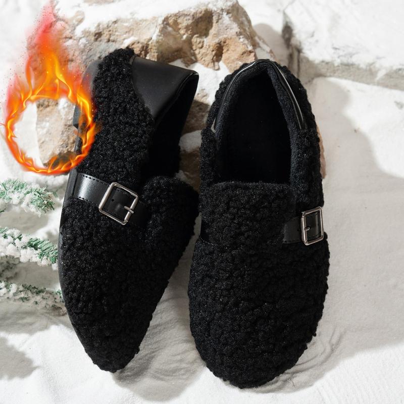 Women's Cotton Shoes Low-cut Lamb Wool Warm Peas Cotton Slippers Indoor and Outdoor Fashion Cotton Shoes