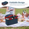 Picnic Basket D600 Oxford Cloth Insulation and Waterproof Shopping Basket Large Capacity Foldable Outdoor Carry Basket for Lunch