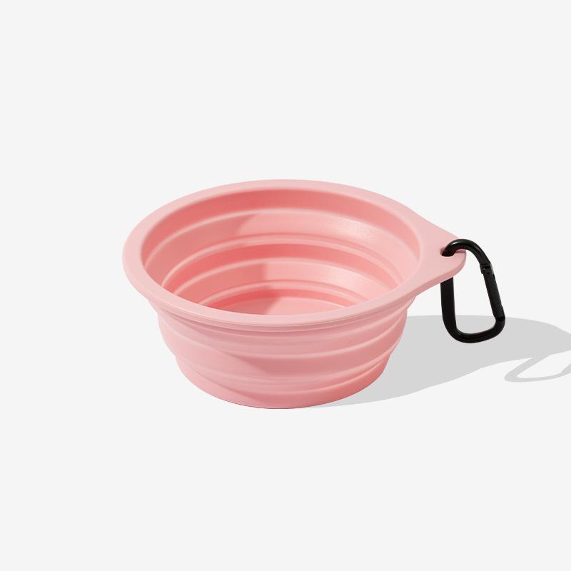 Food grade silicone folding bowl accompanying eating utensils dog portable drinking bowl food basin pet going out cat dog camping bowl