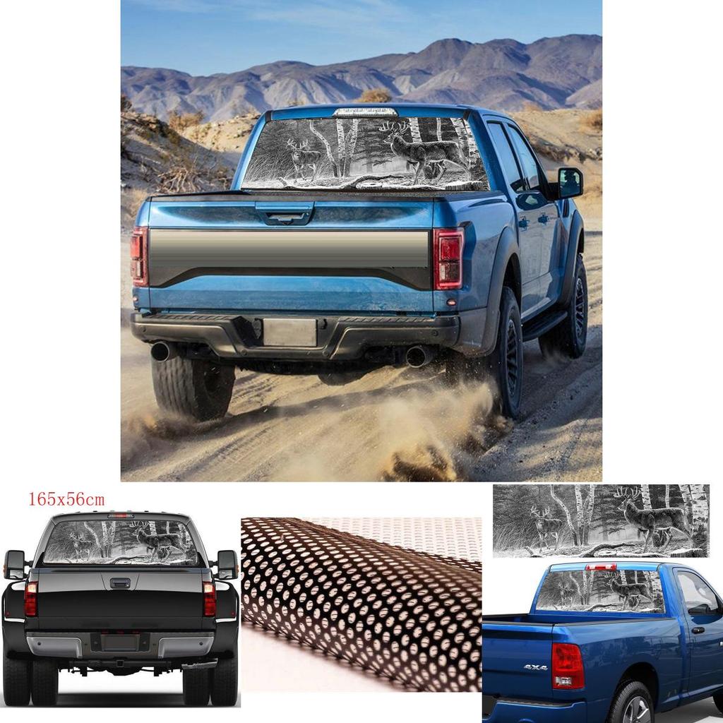 Für LKW Heckscheibe Wald Hirsch Autoaufkleber Grafiken Perforiert