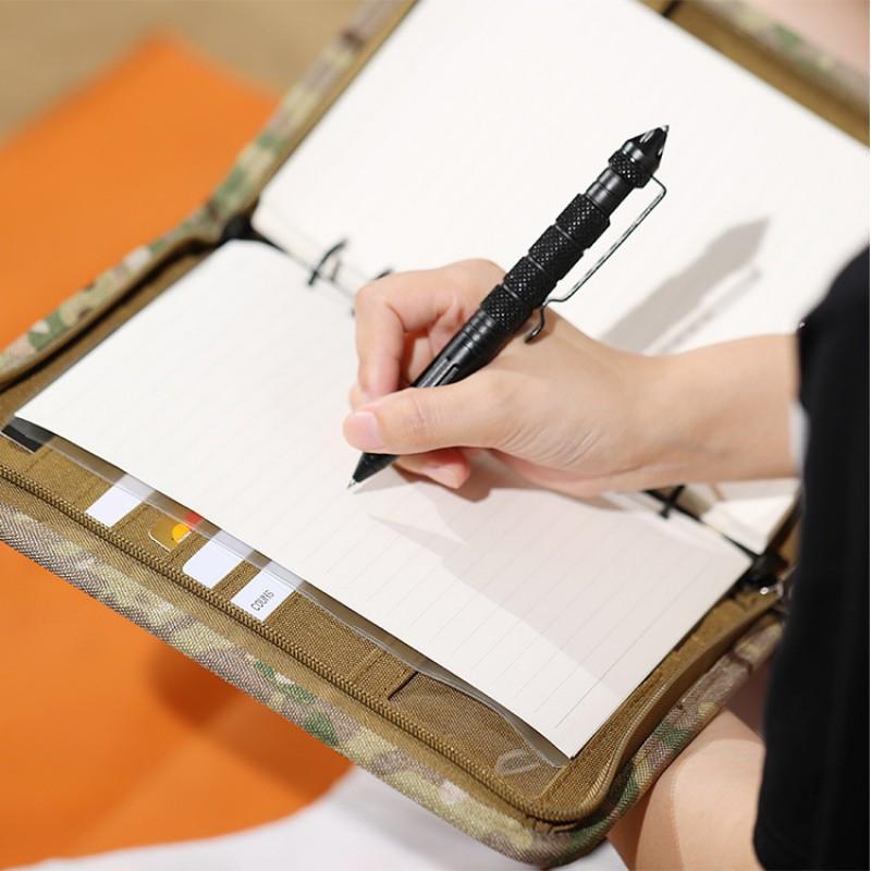 Capa de Caderno Tática Padfolio A6 com Zíper e Argolas Diário de Aventura ao Ar Livre e Viagem
