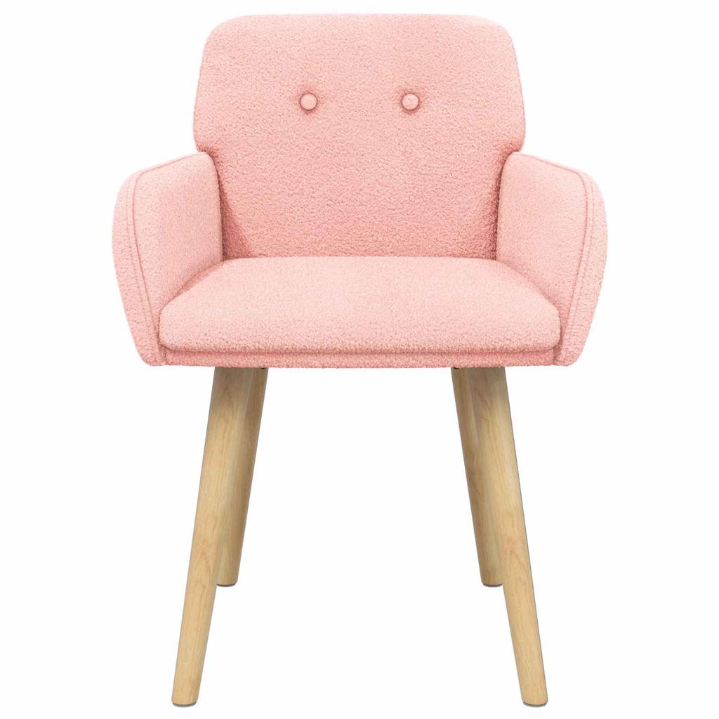 Dining Chairs 2 Pcs Boucle Pink 59 X 57 X 85 Cm