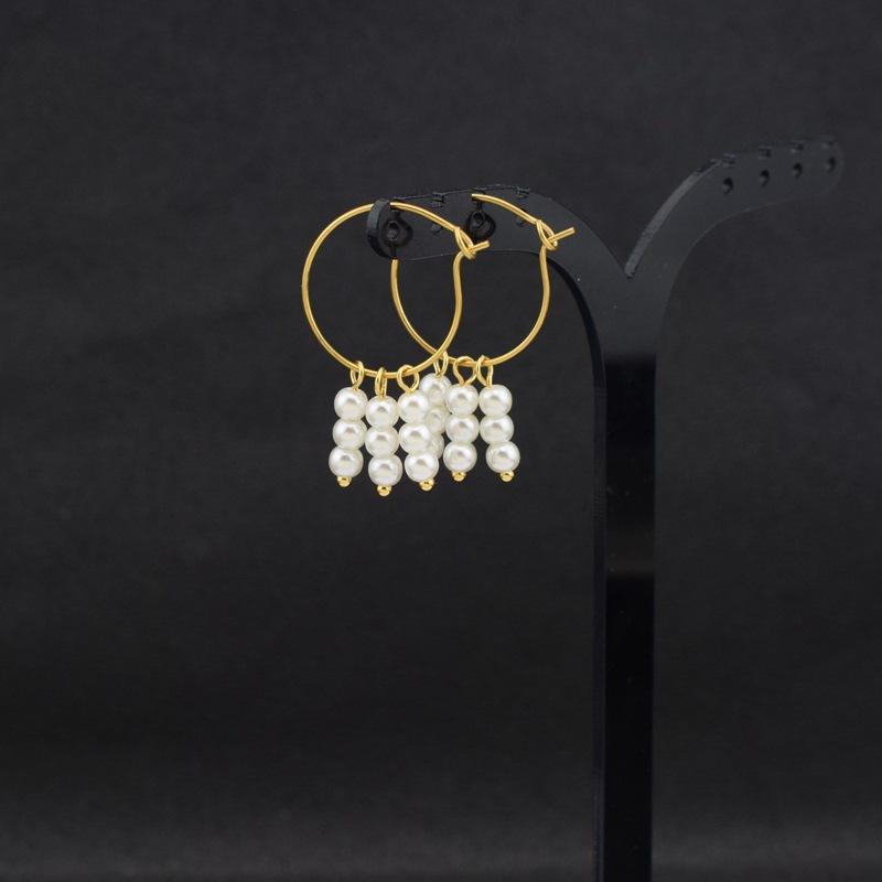 Meier Vintage baroque freshwater pearl hoop earrings