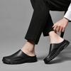 New for Men Genuine Leather Men Muller Shoes Fashion Casual Sandals Men Comfy Lazy Flats Versatile Slippers Hot Sale Half Shoes