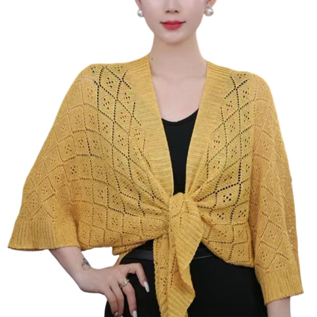 Soft Knit Summer Shawl Lightweight Breathable Design Sun Protections Wrap for Beach Vacation and Outdoor Activity