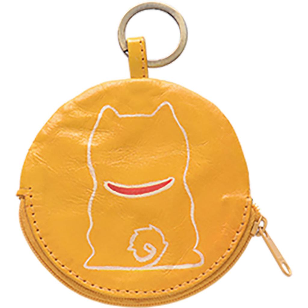AND PACKABLE Key Shiba 61376 Ring/Coin Purse/Wallet, Approx. 9.5cm, Inu, Yellow,