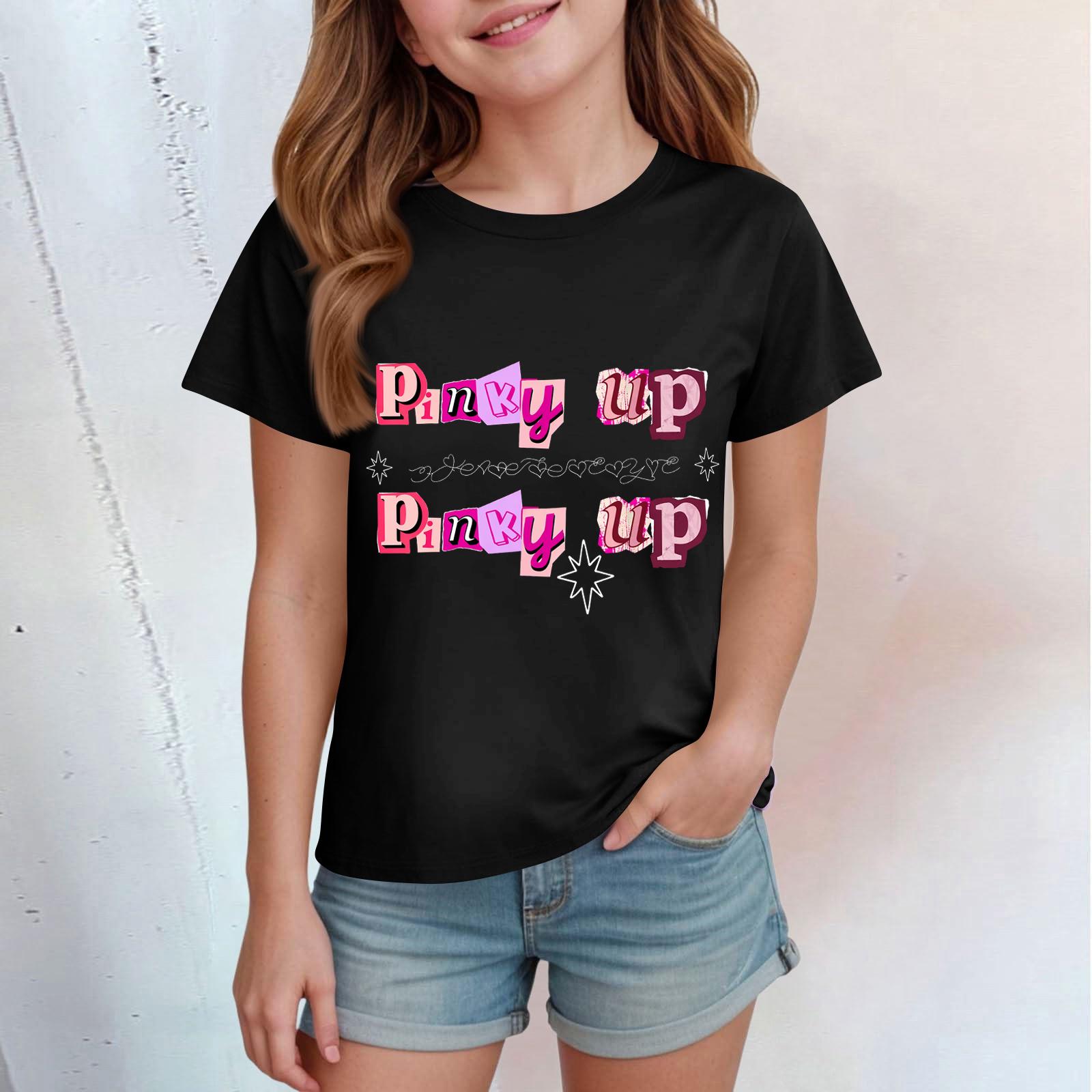 

Kids Graphic Print Crew Neck Short Sleeve T-Shirt Casual Fit Comfortable Material Durable Stitching Suitable for Everyday Wear 100 чёрный