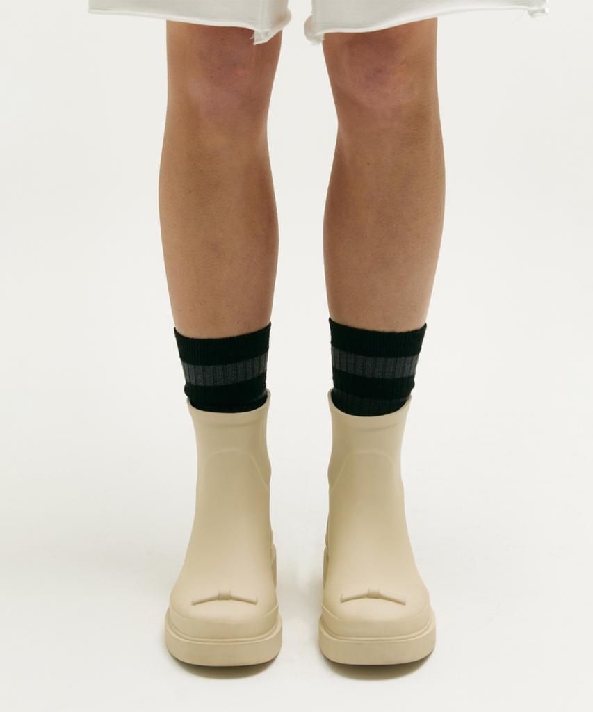 Margesherwood Ribbon Rubber Boots Short_Ivory