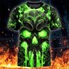 2025 Cool Horror Skull 3D Print T Shirt For Man Halloween Short Sleeve Fashion Gothic Skull T-Shirt Men's Women's Casual Tops