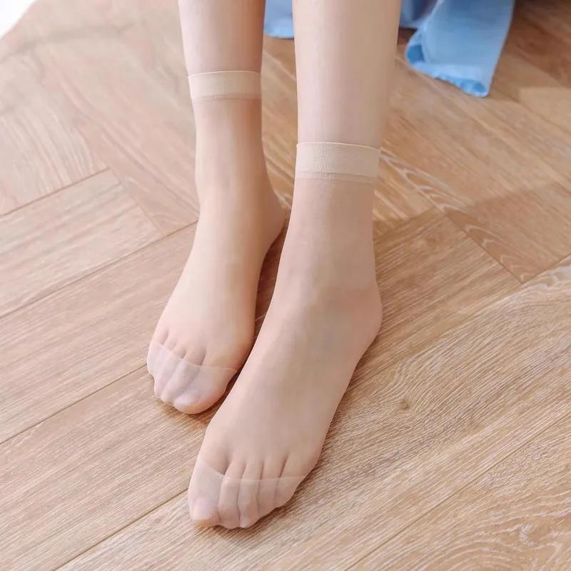 High Quality Women Velvet Socks Pack Female Summer Thin Silk Transparent Black Sock Sexy Ankle Nylon Solid Color Stockings