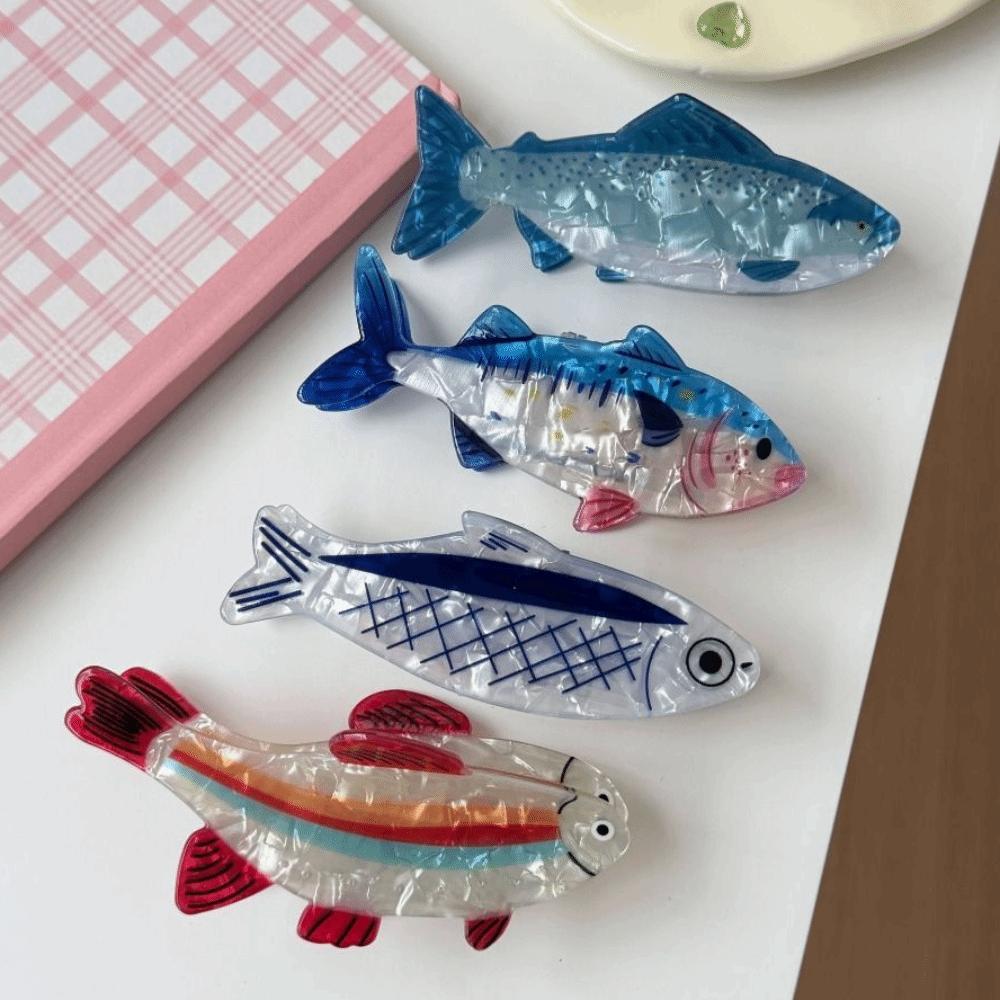 Hairpin Ocean Animal Hair Claw Tuna Fish Pvc Marine Life Fish Hair Clip Korean Style Headwear Goldfish Fish Grab Clip Streetwear