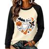 Damen Halloween Pullover Sweatshirt mit Aufdruck und süßem Design für die Feiertage