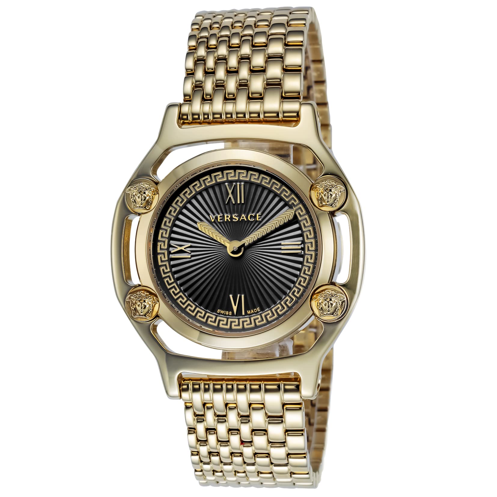 

Watch Medusa Frame Medusa Black Dial Stainless Steel Sapphire Glass Quartz 36MM Swiss Watch VEVF00520 Gold [Versace] Women s [Item]