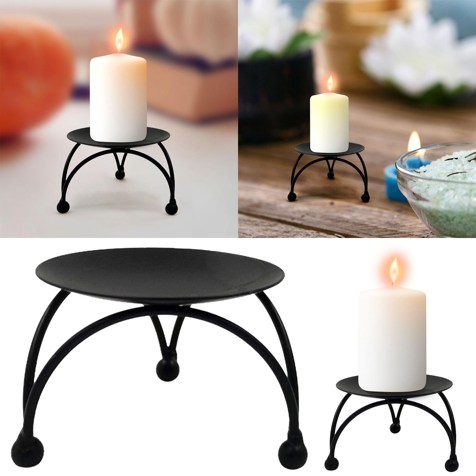 Геометрический Круглый Кованый Подсвечник Настольные Декоративные Украшения Креативный Металлический Черный Кованый Подсвечник Свеча для Камина One Size