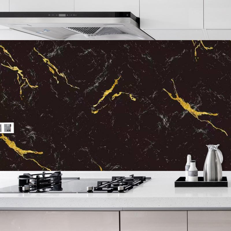 Marmor Küche Öl-Beweis Film Herd Wasserdicht Feuchtigkeit-Beweis Selbst-Klebe Tapete Arbeitsplatte Schrank Renovierung Fliesen Aufkleber