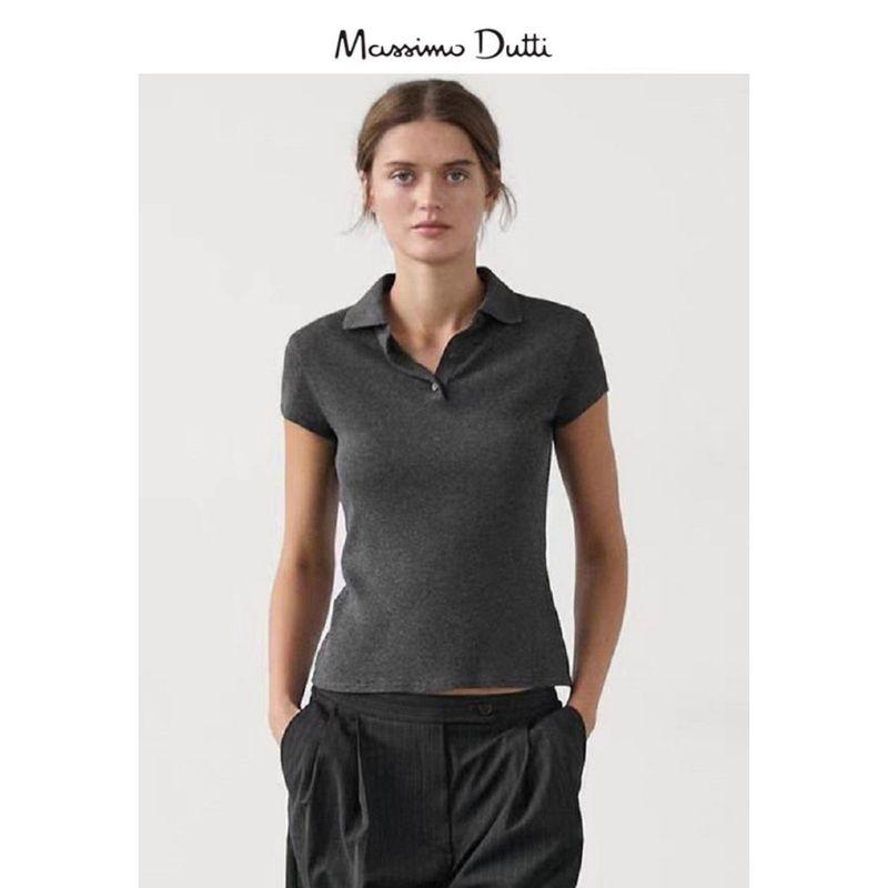 

MD Polo Collar Pure Cotton Gray Polo Shirt for Women T-Shirt Fancy 2025 New Arrival Work Clothing Waist-Tight Elegant Tops Women Gray XXL (CN 180/104A)