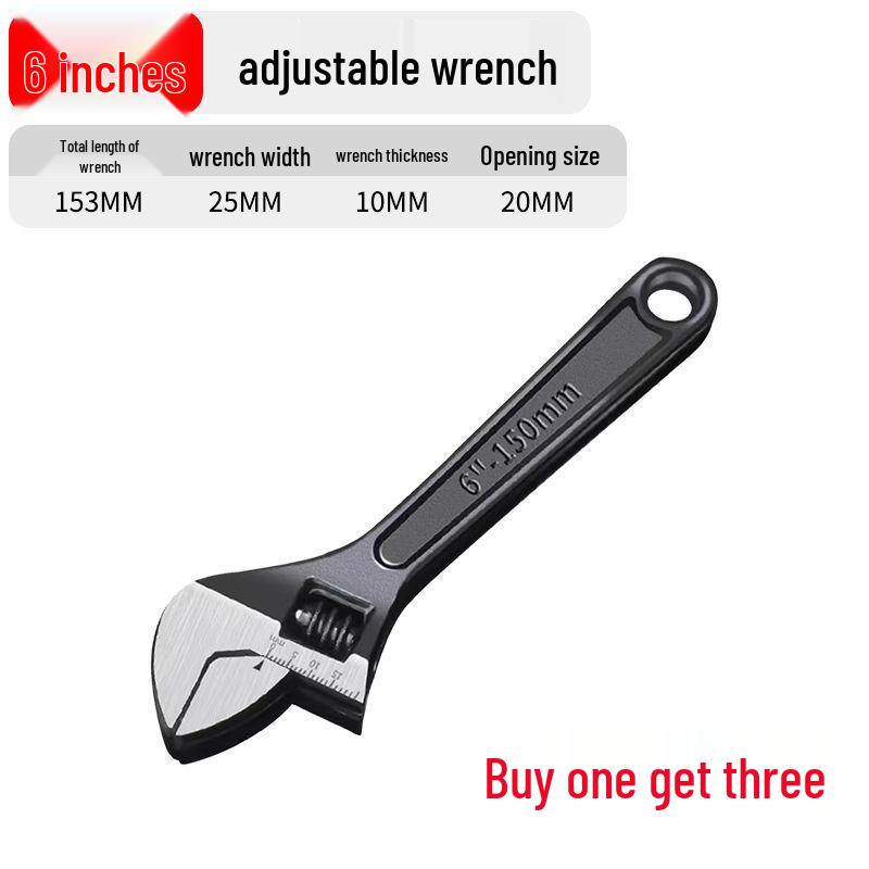 Multifunctional Thickened Adjustable Wrench - Buy 1, Get 3, Industrial-Grade, Fine Polished, Universal & Flexible.